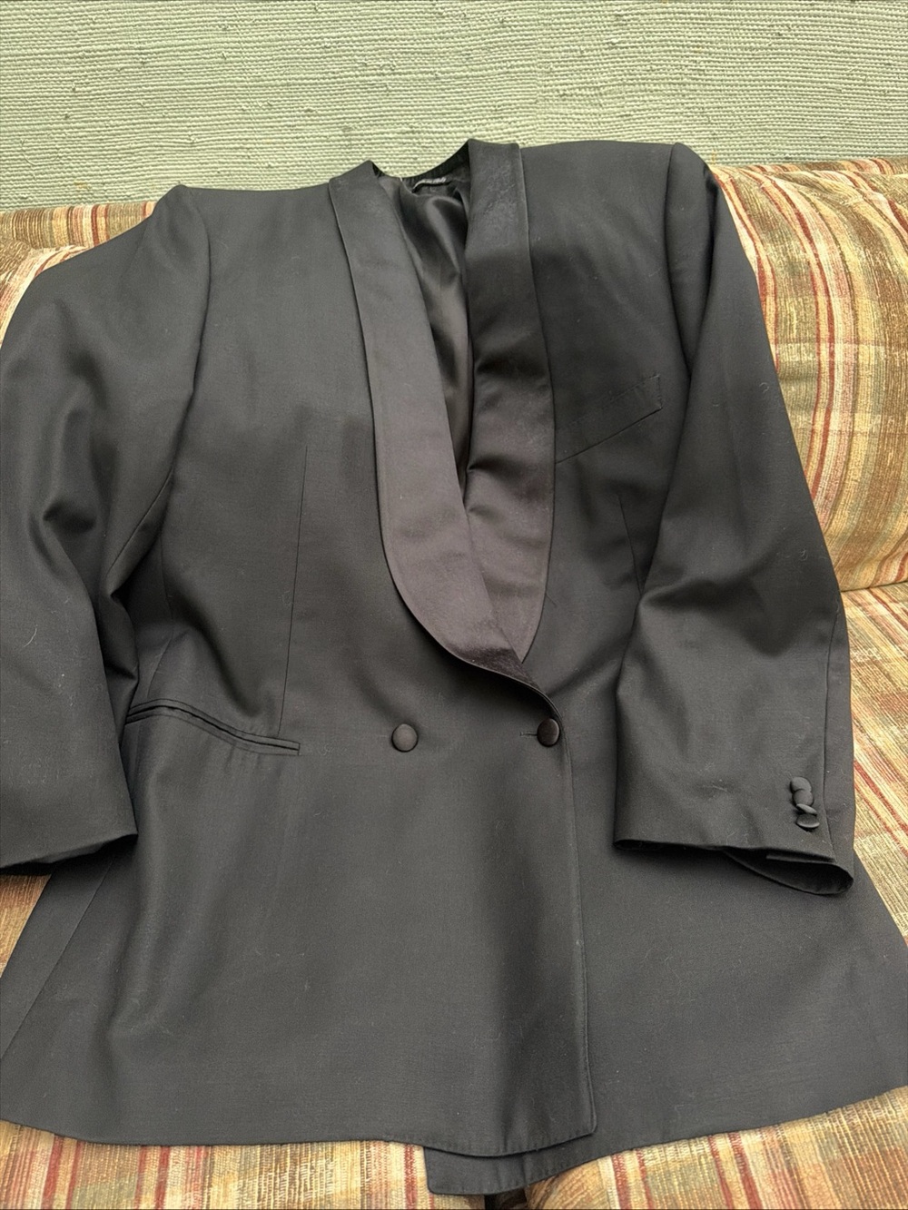 Canali Black Double-Breasted Shawl Collar Blazer